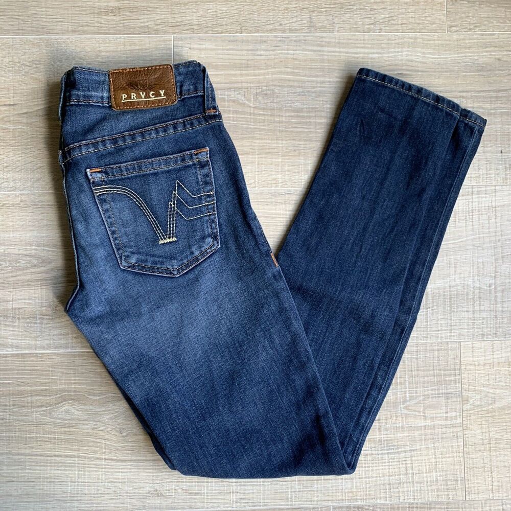 PRVCY London Low Rise Slim Skinny Stretch Jeans Long Tal Womens Sz 26 x 31